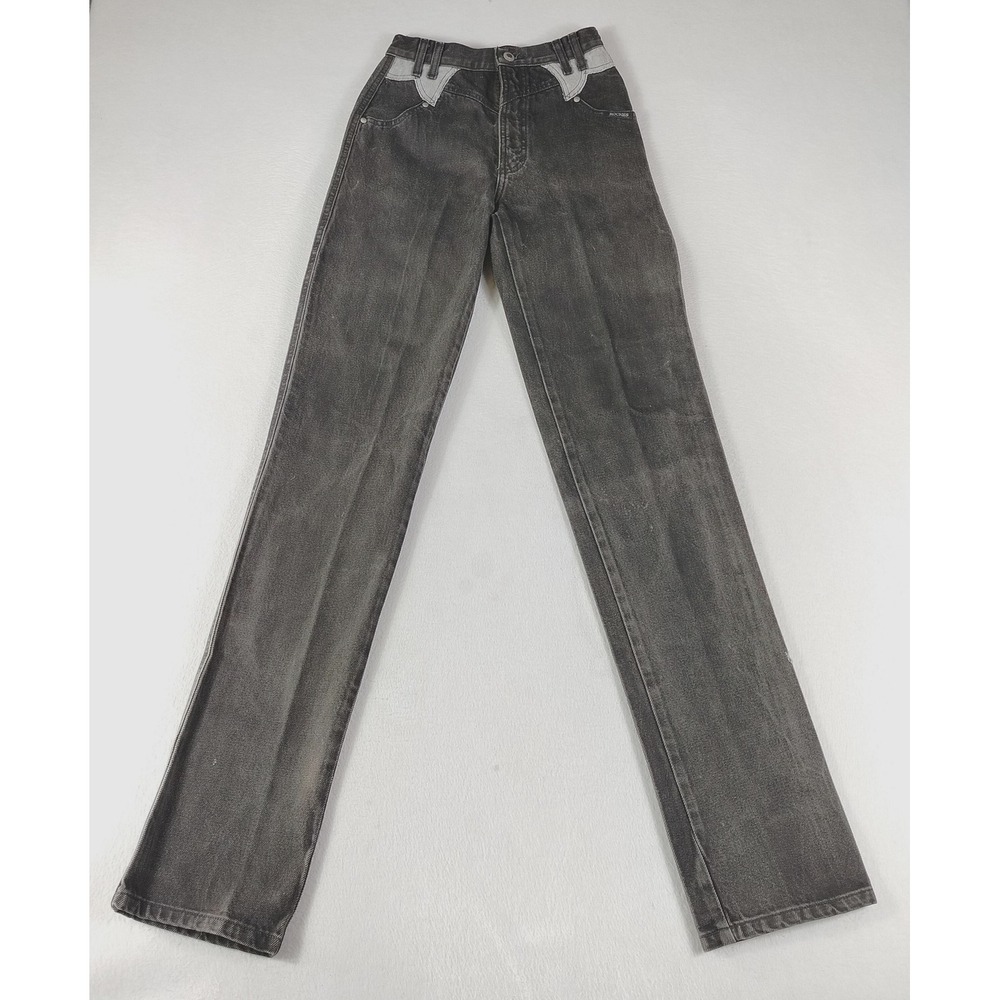 Vintage‎ Rockies Jeans Women's 26 Charcoal High Rise Westerncore Cowgirl Yoke
